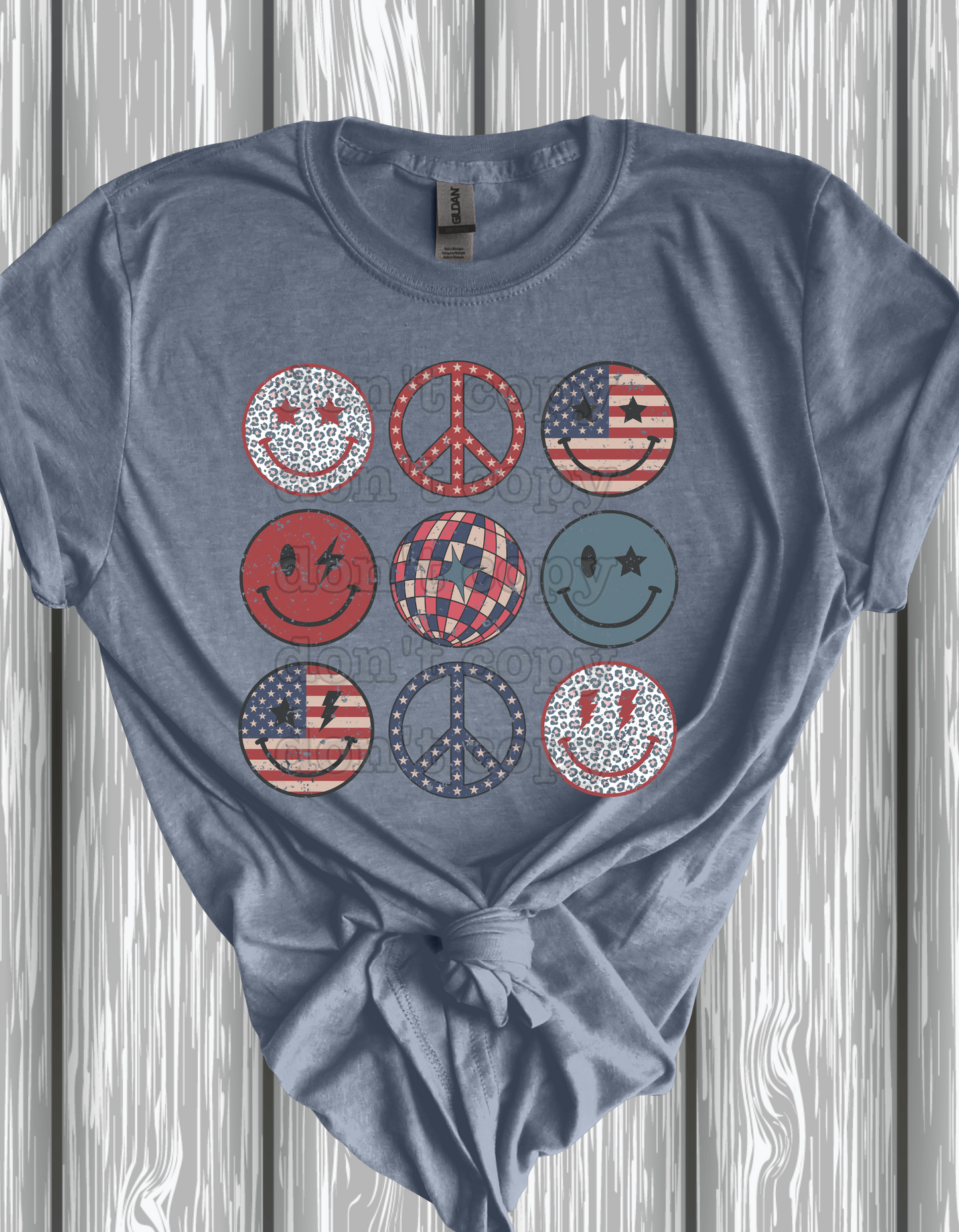 Retro 4th of July Smiles Direct to Film Transfer