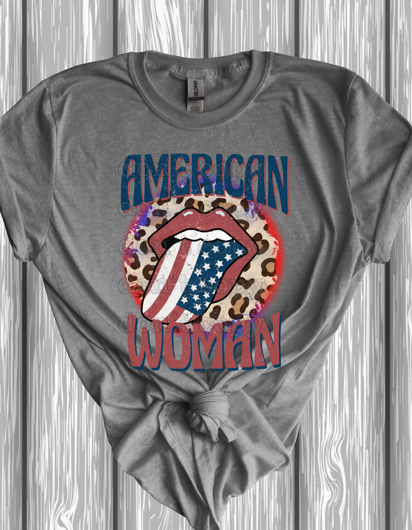 American Woman Leopard Direct to Film Transfer