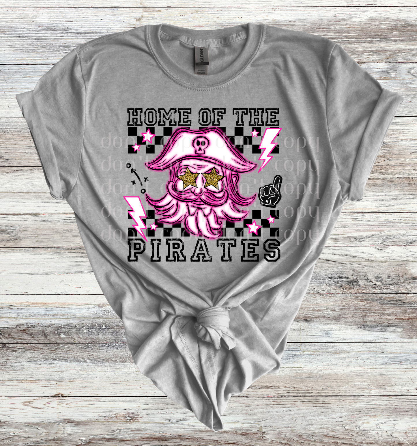 Home of the Pirates Checkered Direct to Film Transfer