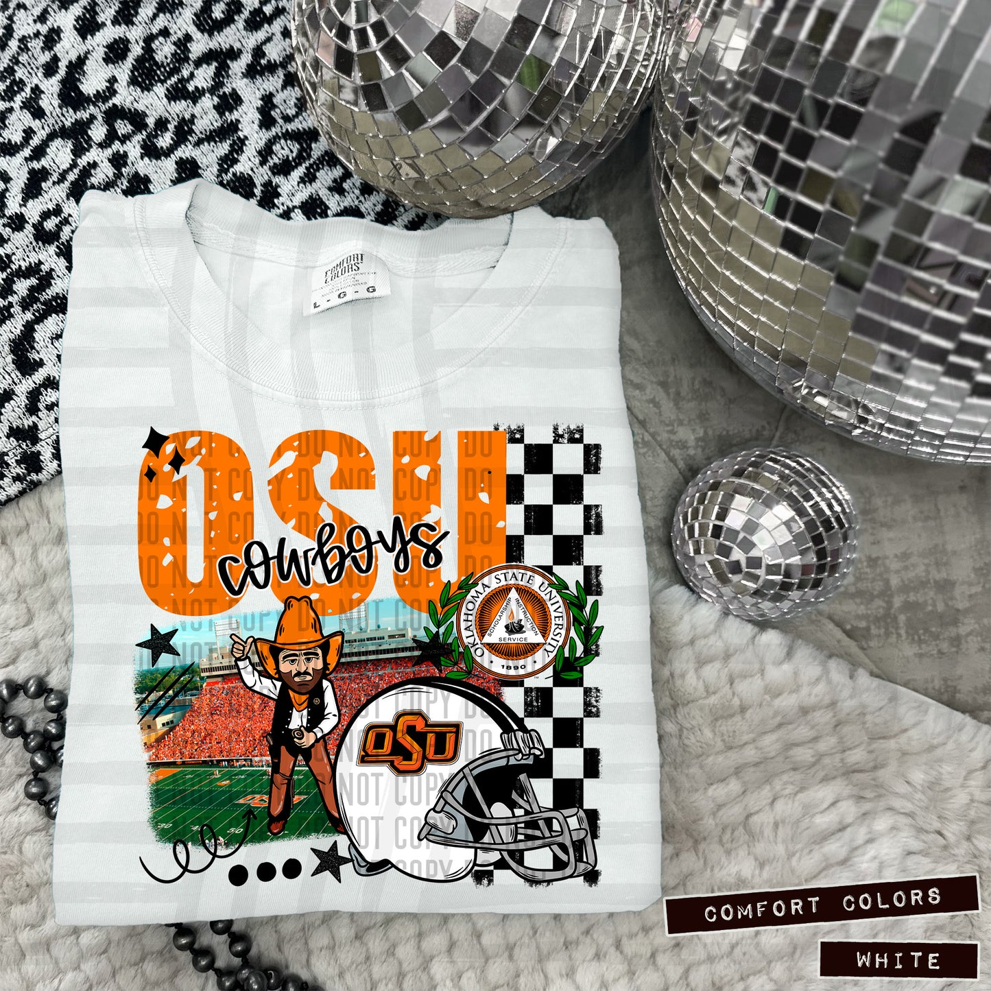 Oklahoma Orange Football Collage Direct to Film Transfers