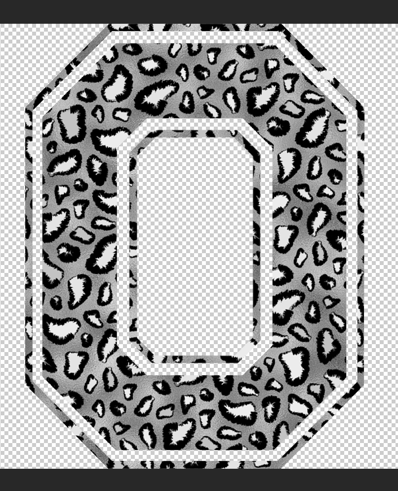 Jersey "O" Metallic Silver Leopard Direct to Film Transfer