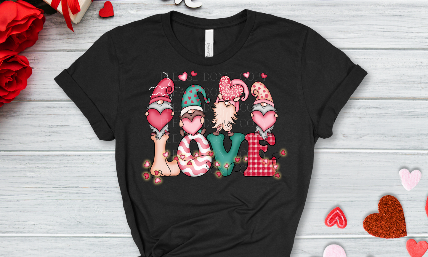 LOVE Gnomes Direct to Film Transfer