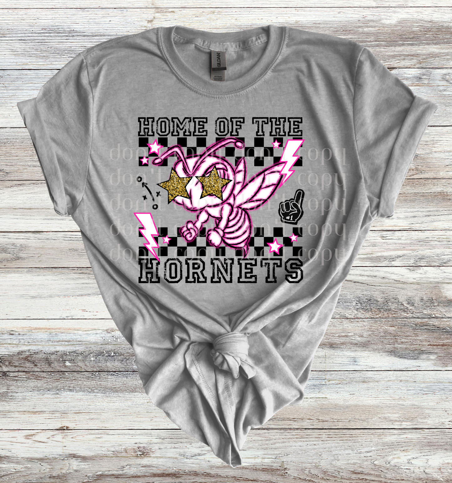 Home of the Hornets Checkered Direct to Film Transfer