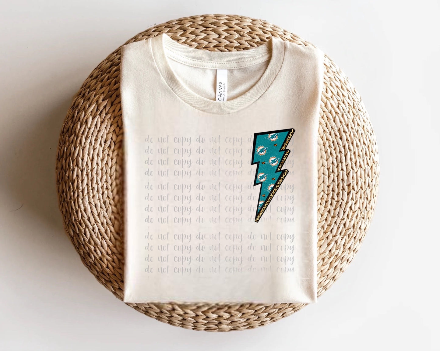 Miami Dolphins Lightening Bolt Direct to Film Transfer