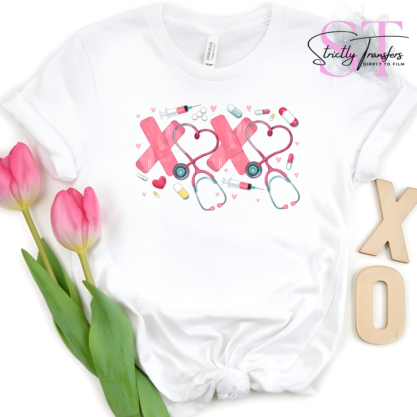 XOXO Nurse Direct to Film Transfers