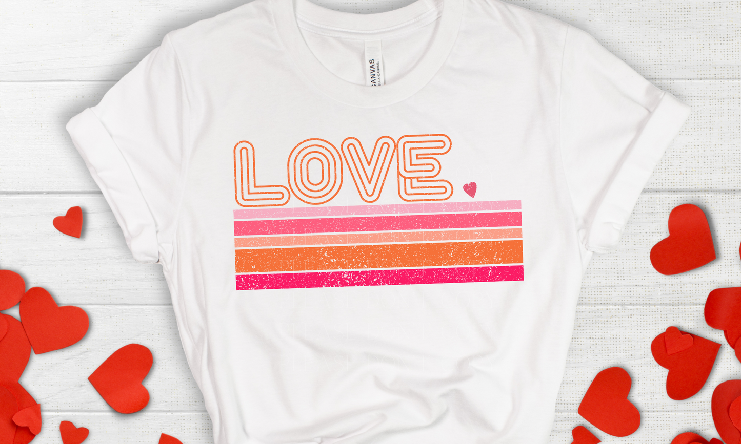 LOVE Retro Distressed Direct to Film Transfer