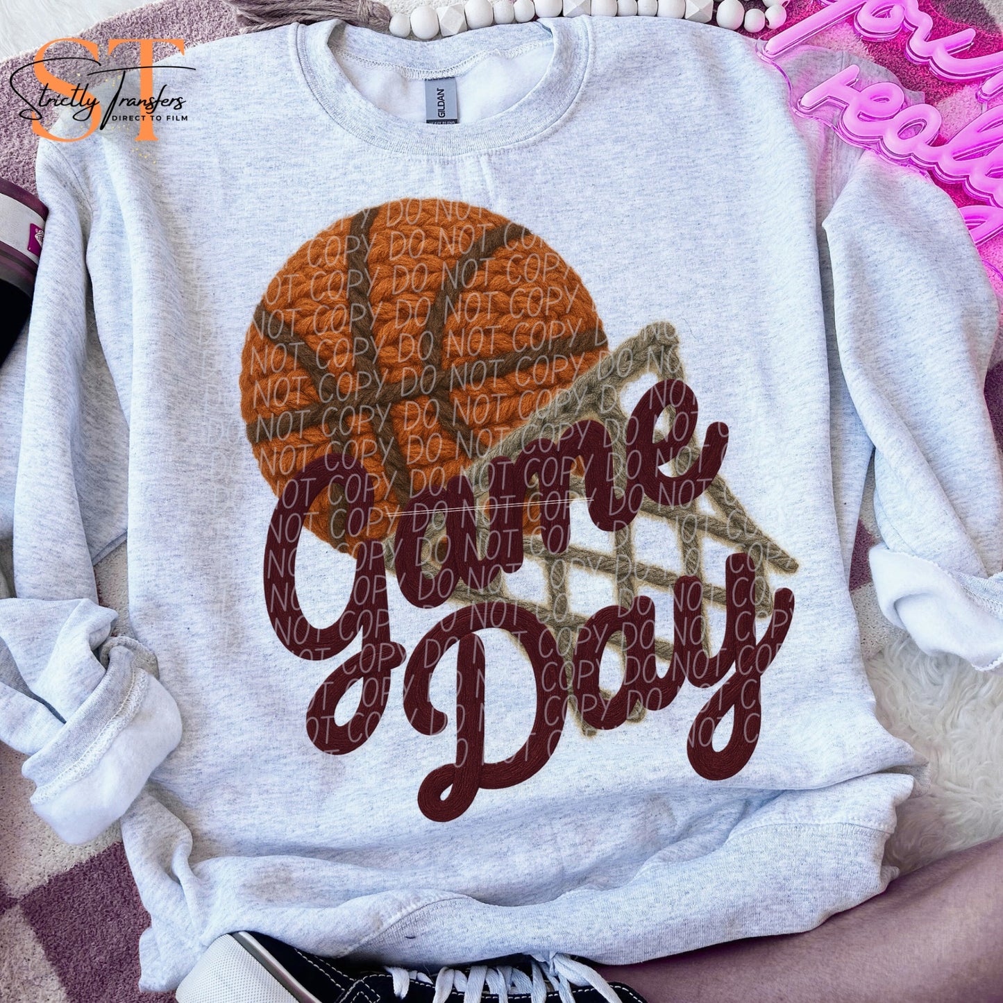 Game Day Basketball Faux Yarn - 9 colors Direct to Film Transfers
