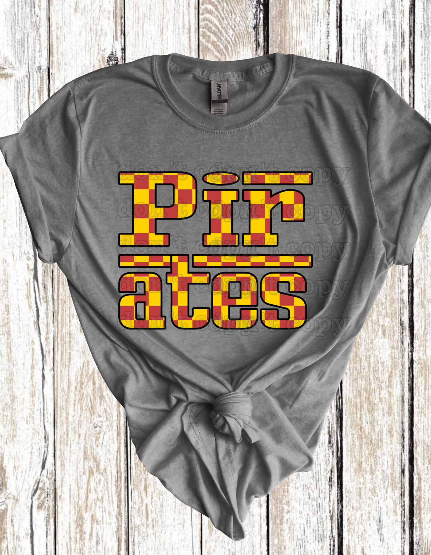 Pirates Retro Racing Checkered Mascot Direct to Film Transfer *Custom Color*