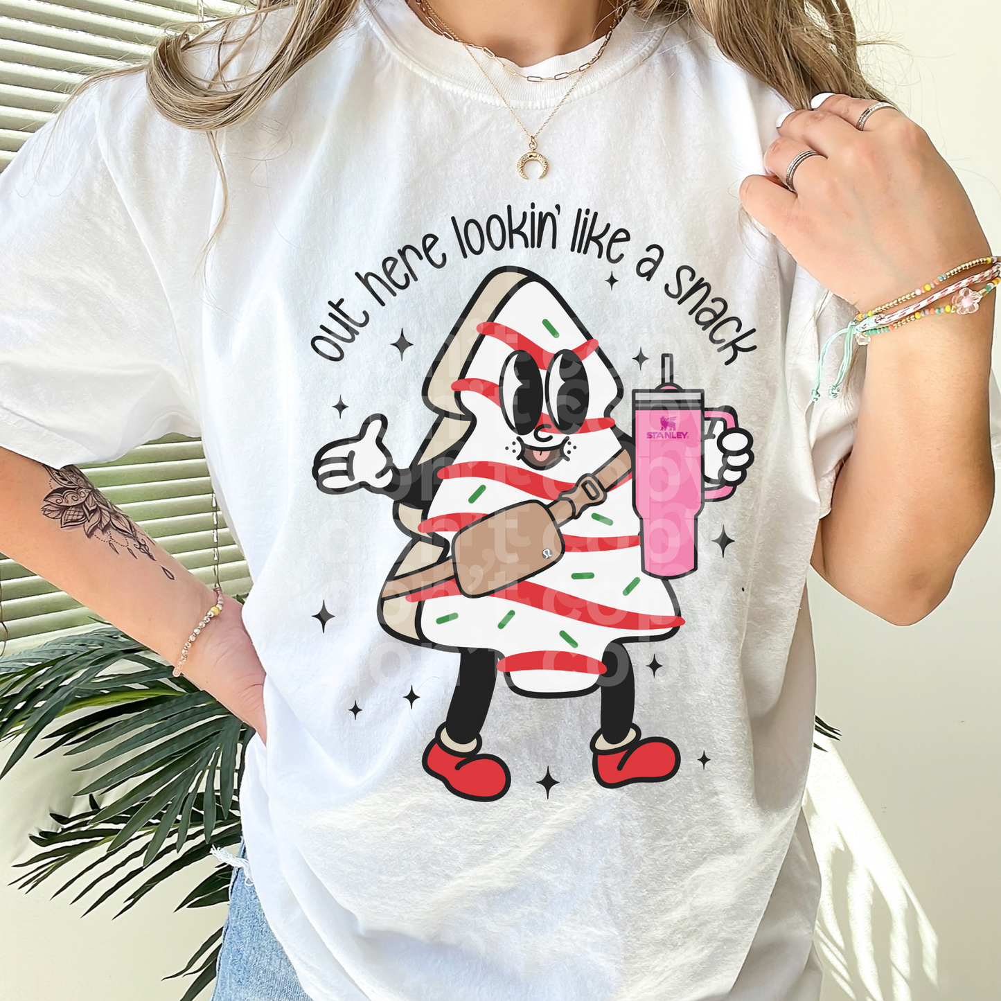 Out Here Looking Like a Snack Christmas Direct to Film Transfer