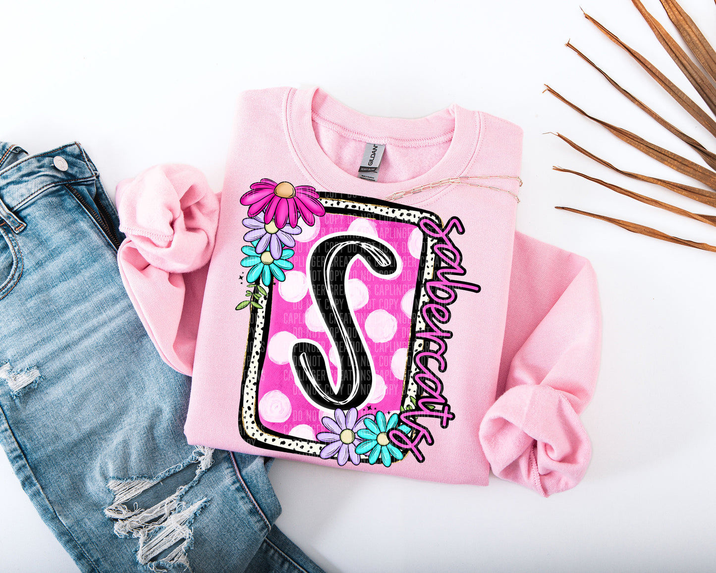 Floral Blooms Sabercats Direct to Film Transfers