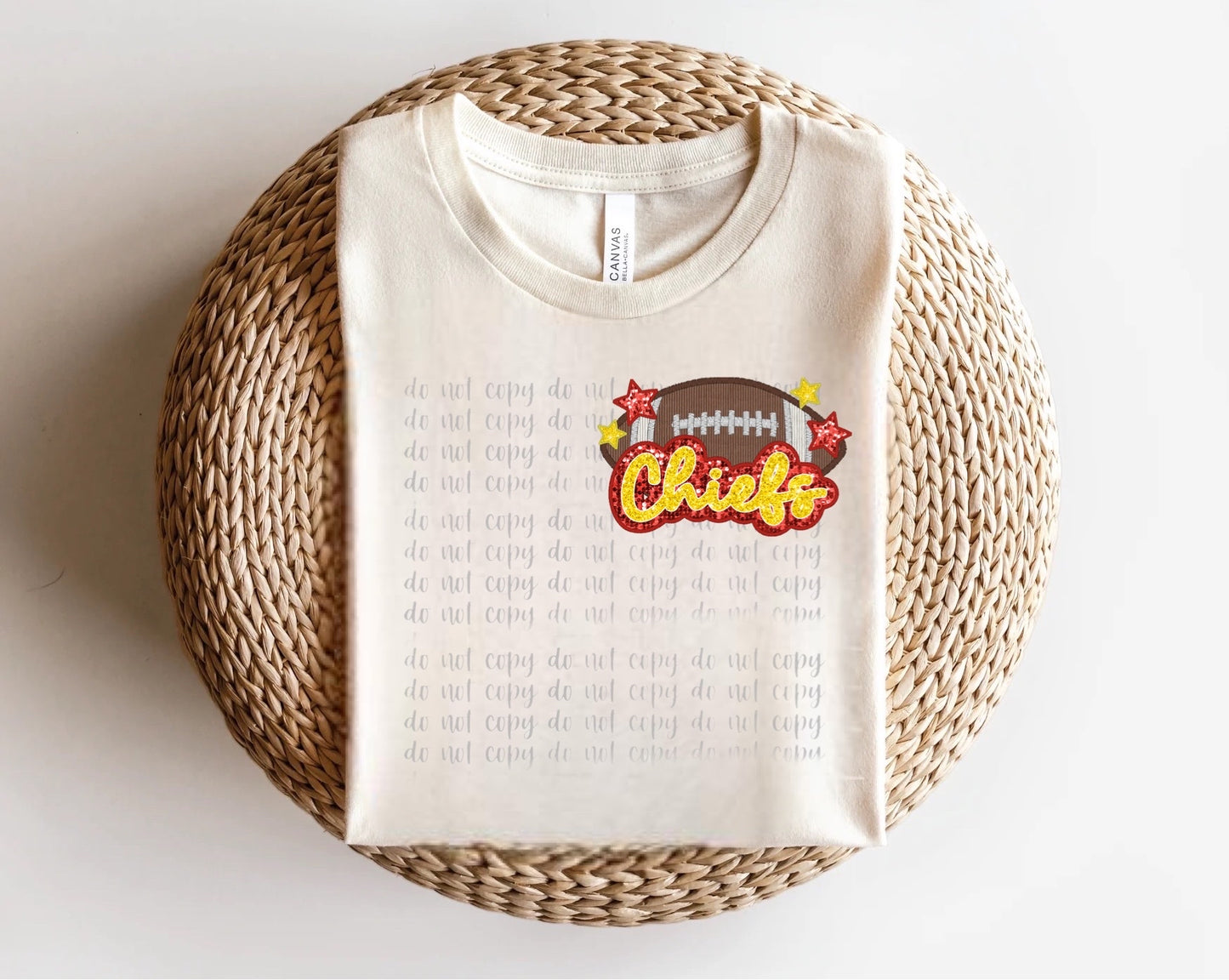 Kansas City Chiefs Football Glitter Patch Direct to Film Transfer