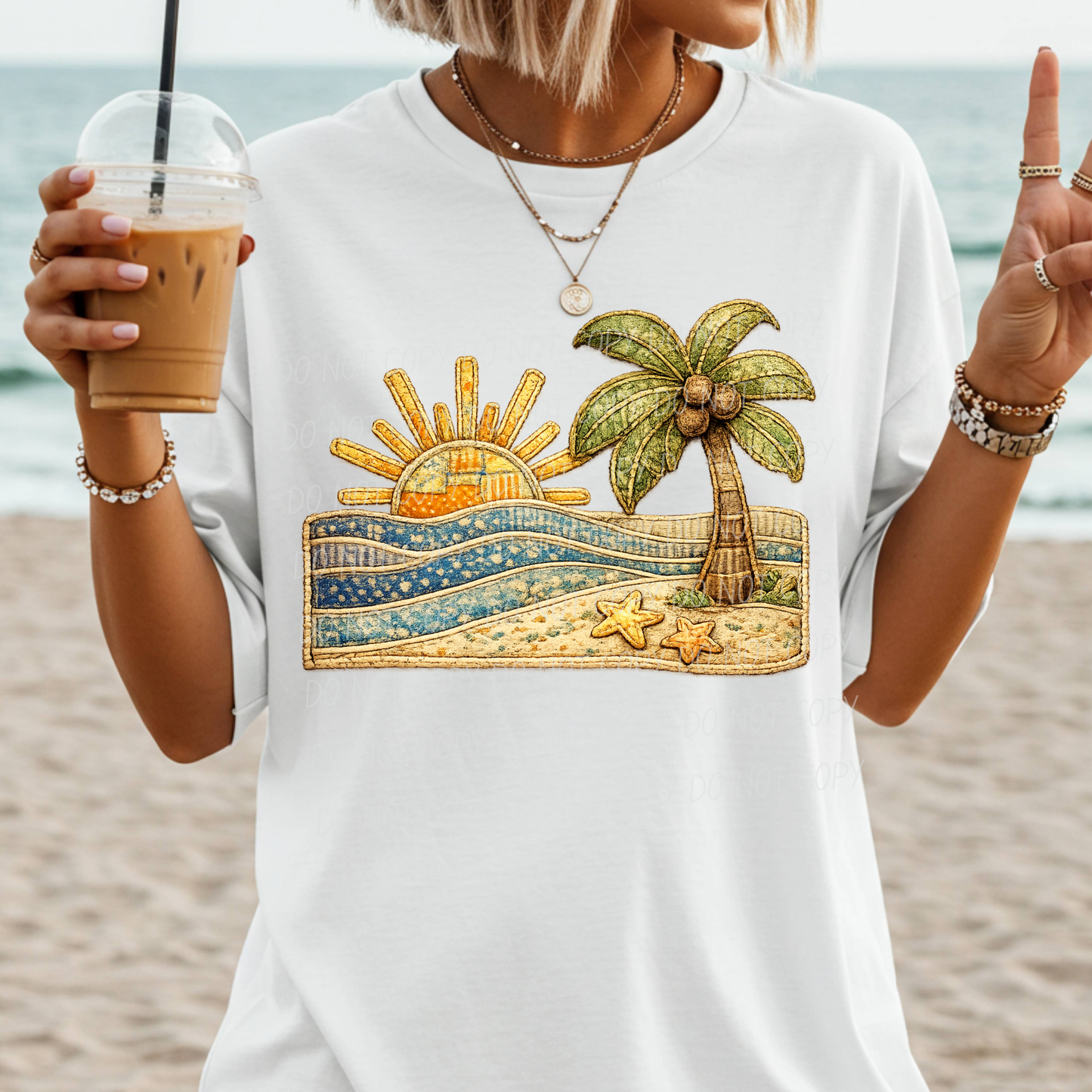 Beach Faux Quilted Direct to Film Transfers