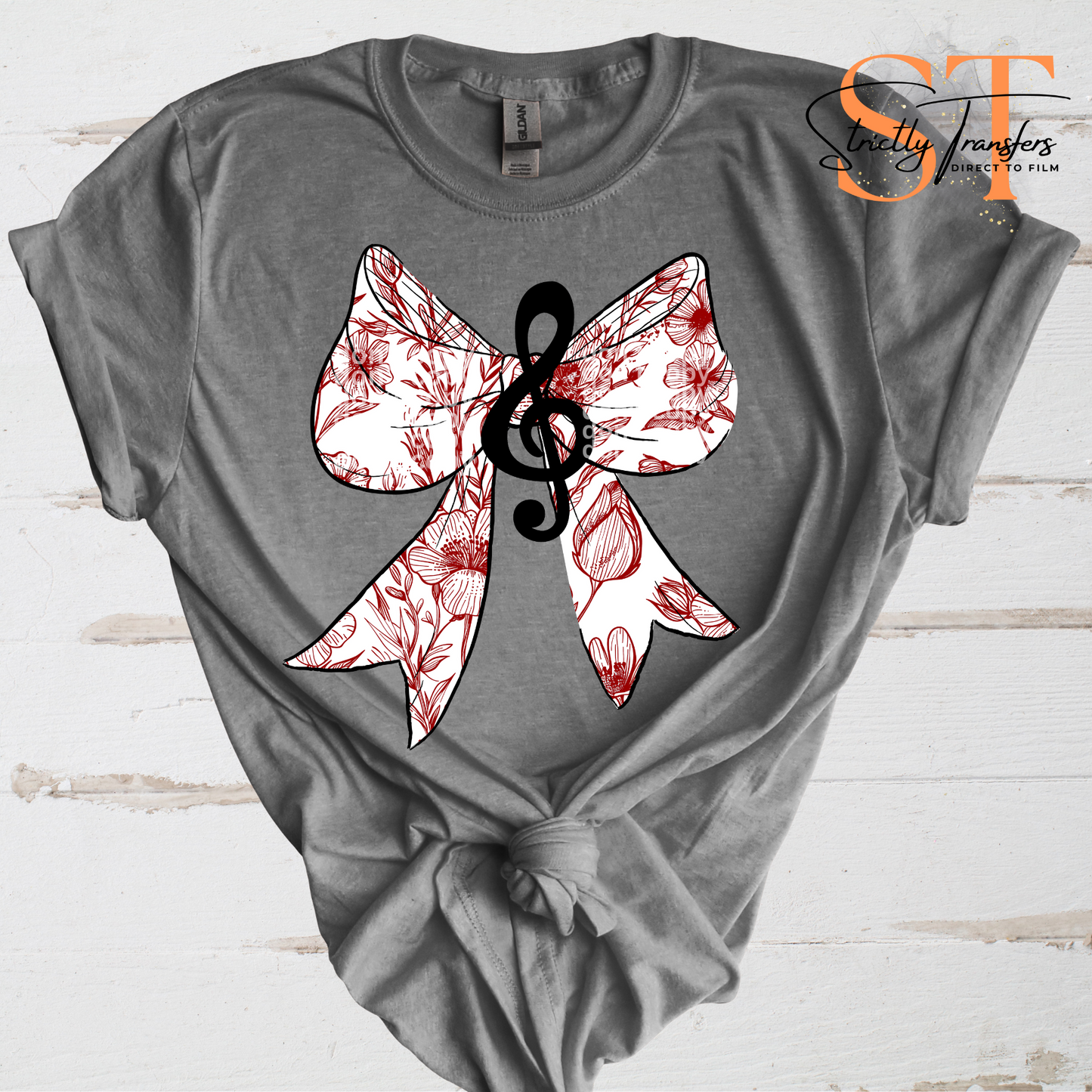 Band Floral Bow - Multiple Color options Direct to Film Transfers