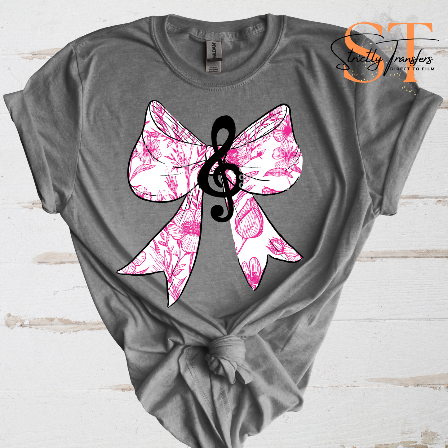 Band Floral Bow - Multiple Color options Direct to Film Transfers