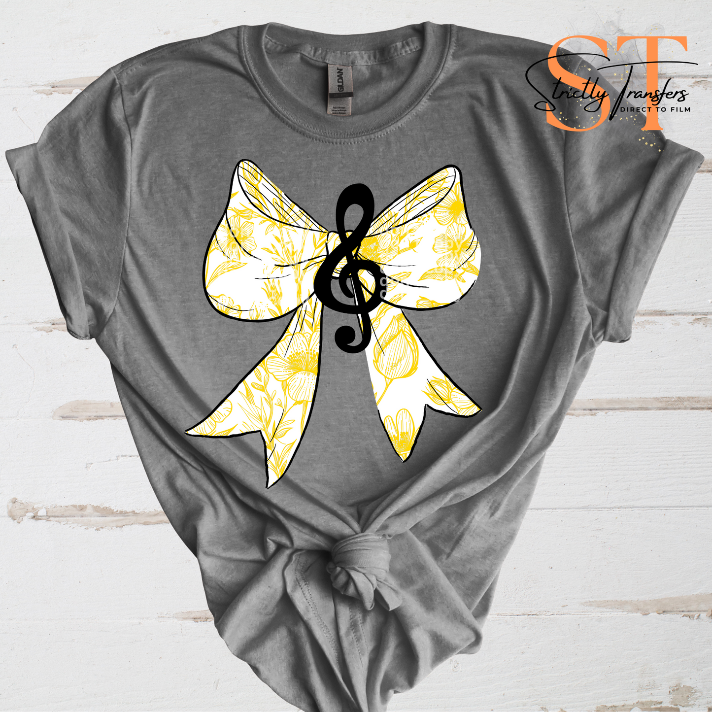 Band Floral Bow - Multiple Color options Direct to Film Transfers