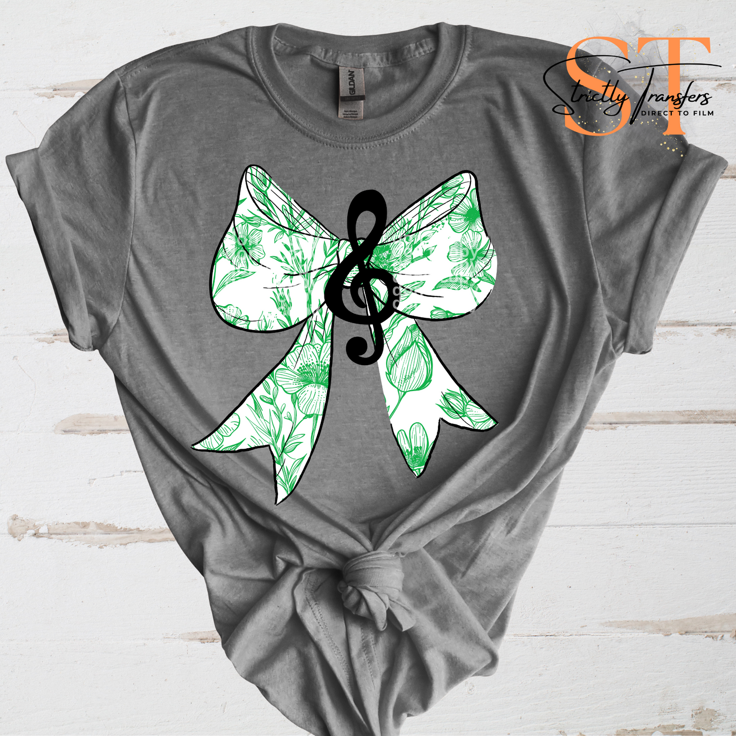Band Floral Bow - Multiple Color options Direct to Film Transfers