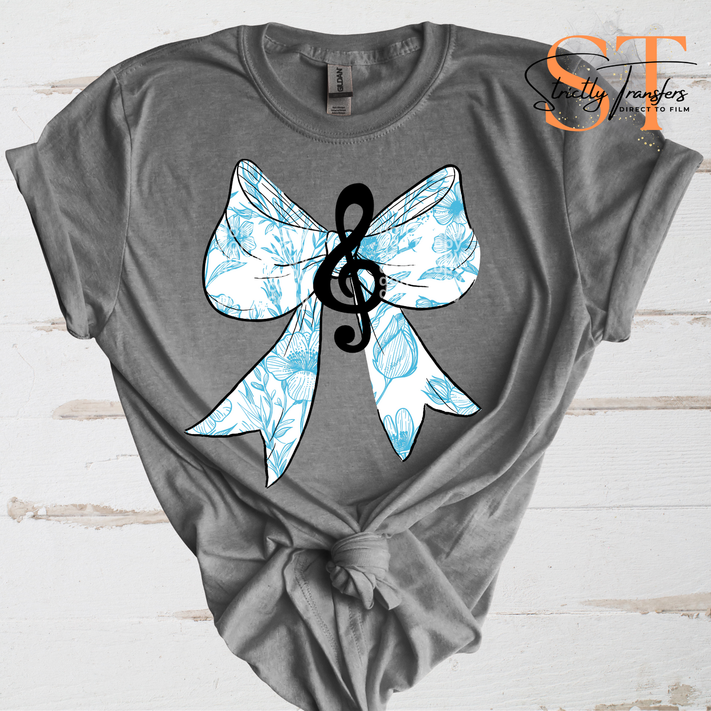 Band Floral Bow - Multiple Color options Direct to Film Transfers