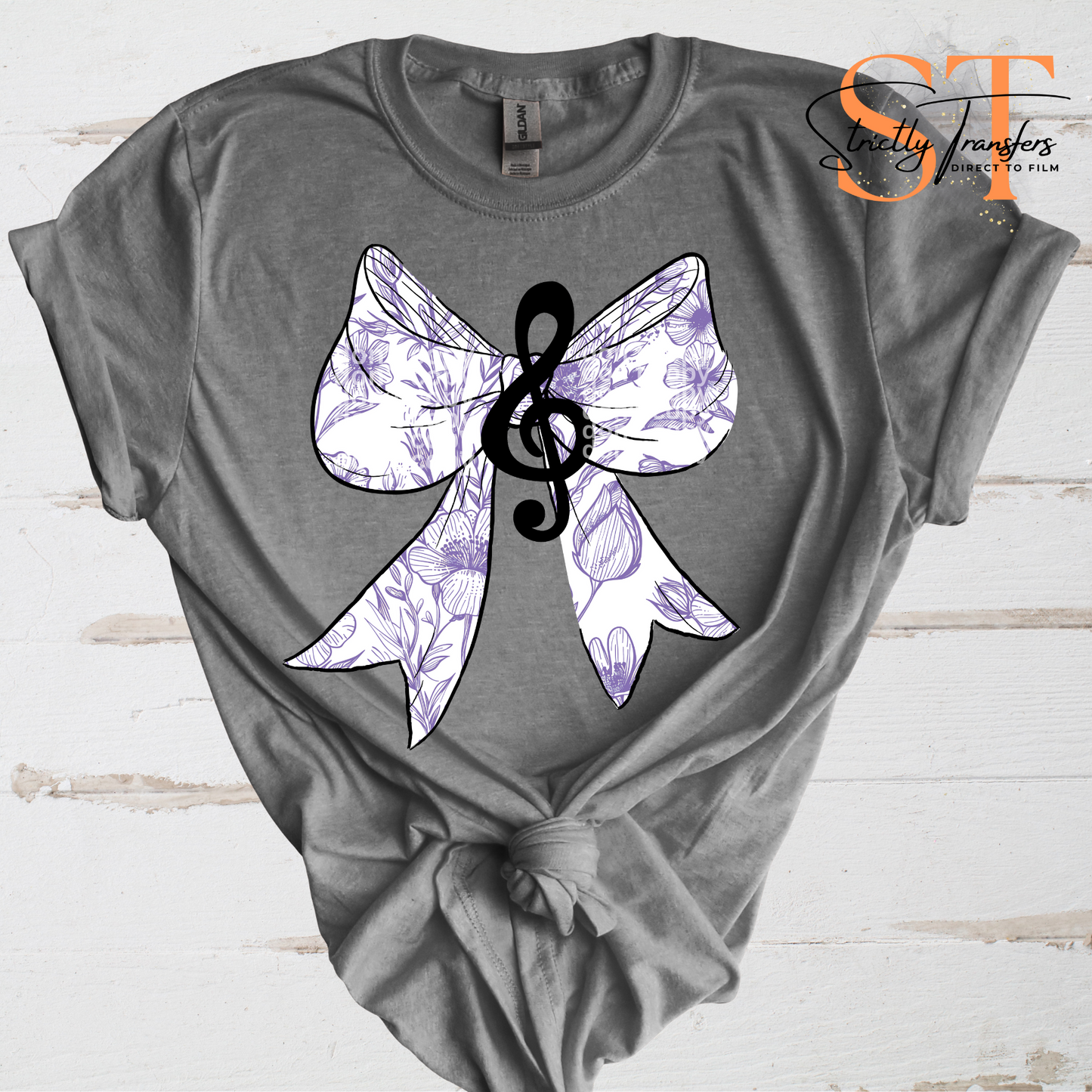 Band Floral Bow - Multiple Color options Direct to Film Transfers