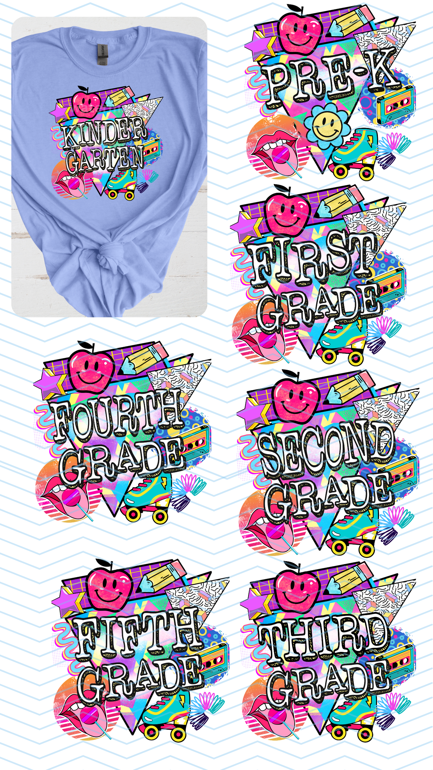 Back to School 90's Pre-K - Fifth Direct to Film Transfer