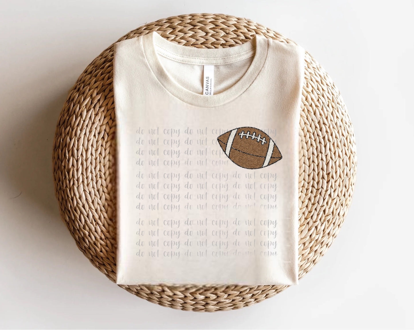 Chenille Football Faux Patch Direct to Film Transfer