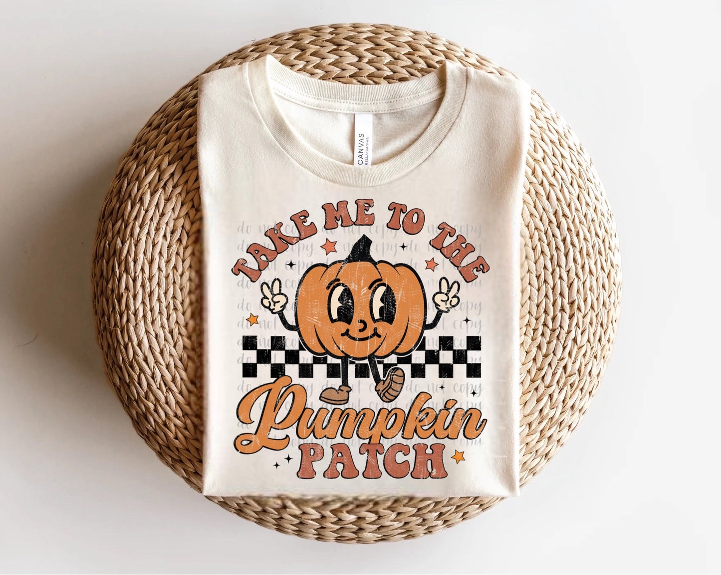 Take Me to the Pumpkin Patch Checkered Direct to Film Transfer