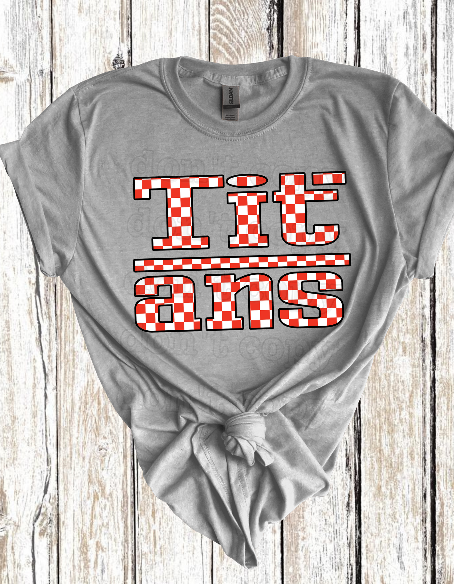 Titans Racing Checkered Mascot Direct to Film Transfer *Custom Color*