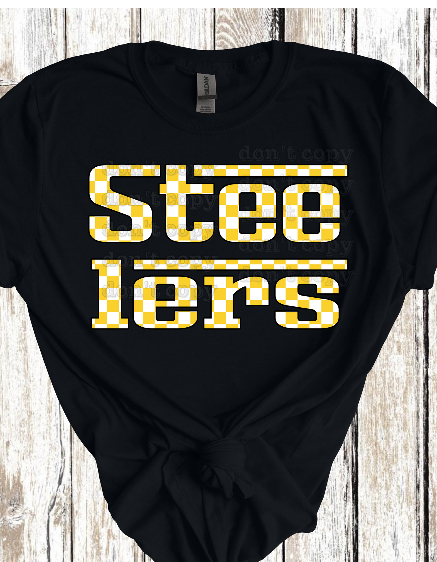 Steelers Racing Checkered Mascot Direct to Film Transfer *Custom Color*