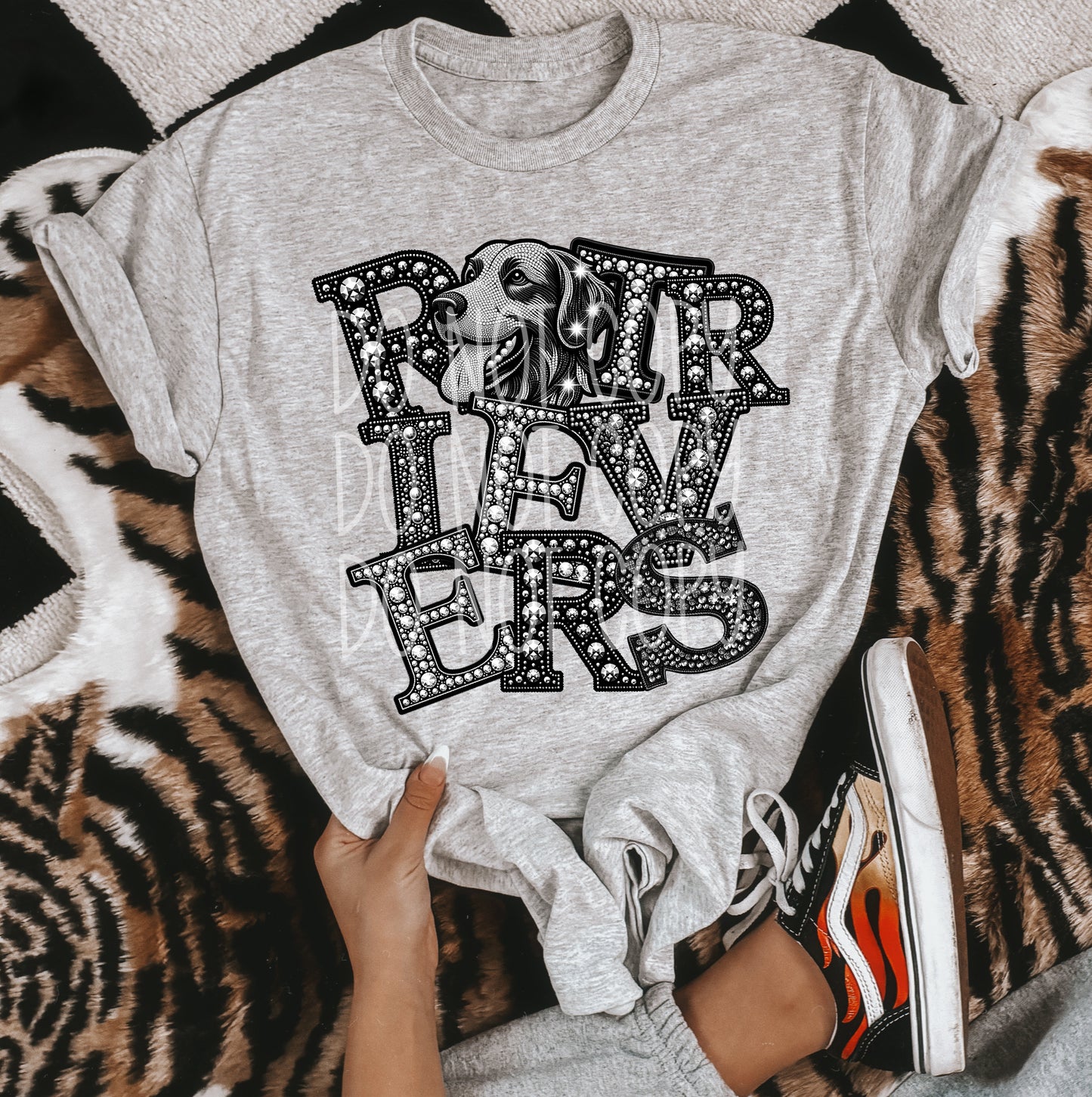 Retrievers Faux Rhinestone Direct to Film Transfer