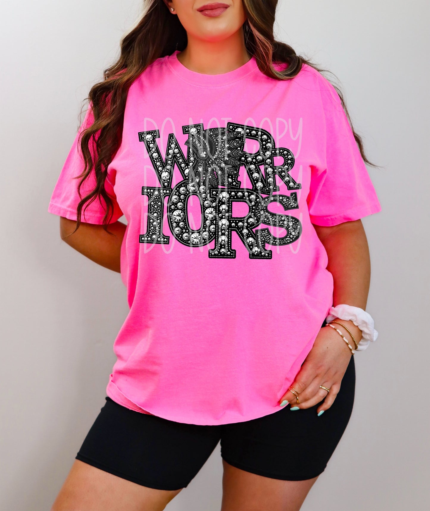 Warriors Indian Faux Rhinestone Direct to Film Transfer