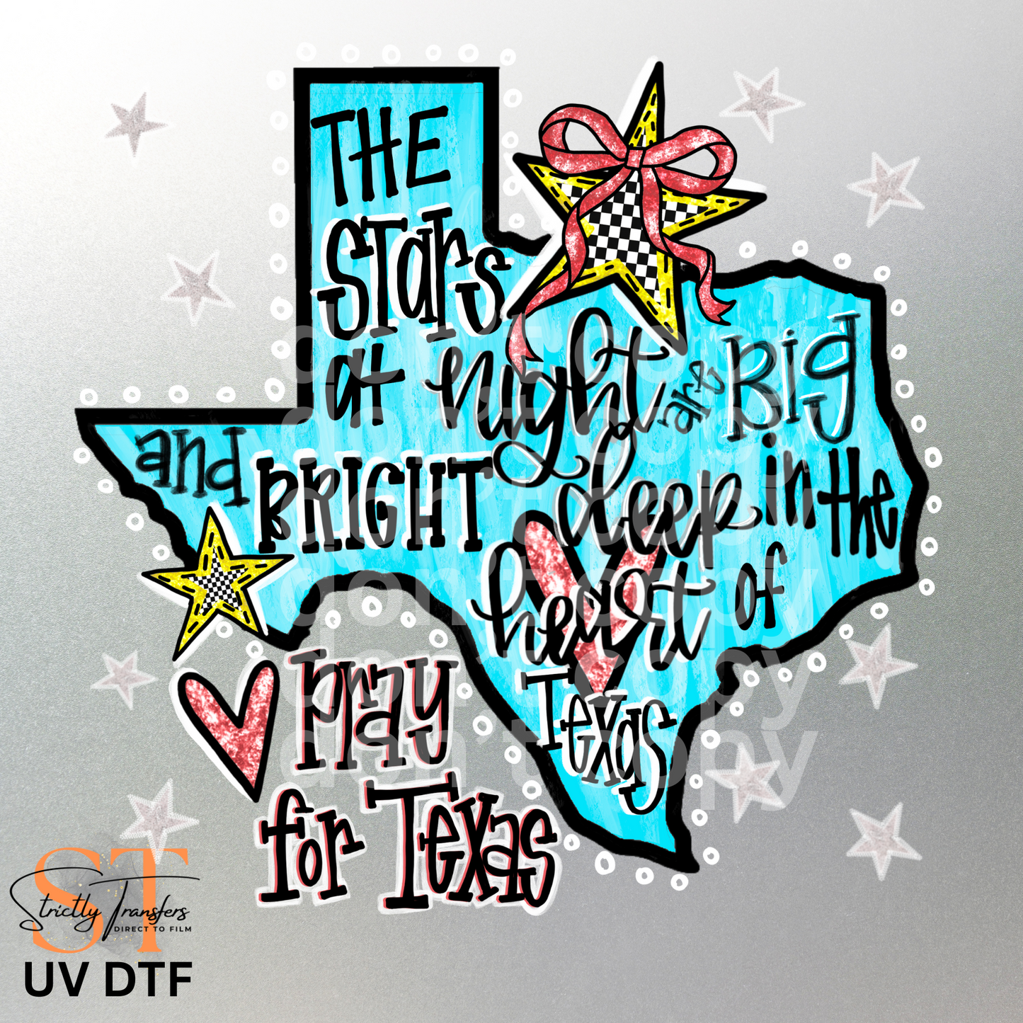 Pray for Texas UV Direct to Film Stickers/Decals