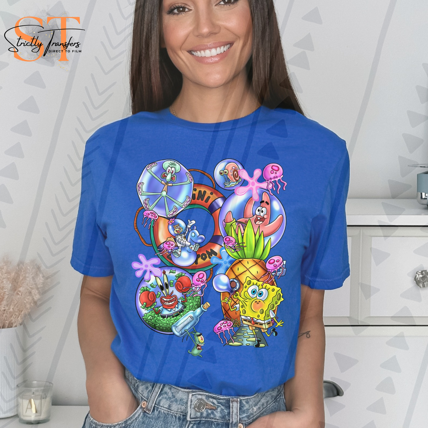 Yellow Sponge & Friends Direct to Film Transfers