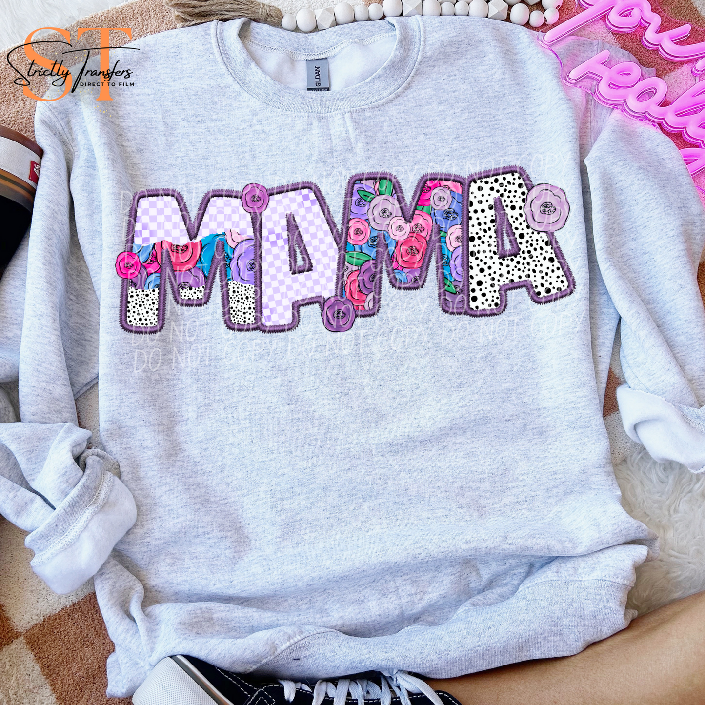 Mama Purple Floral Direct to Film Transfers