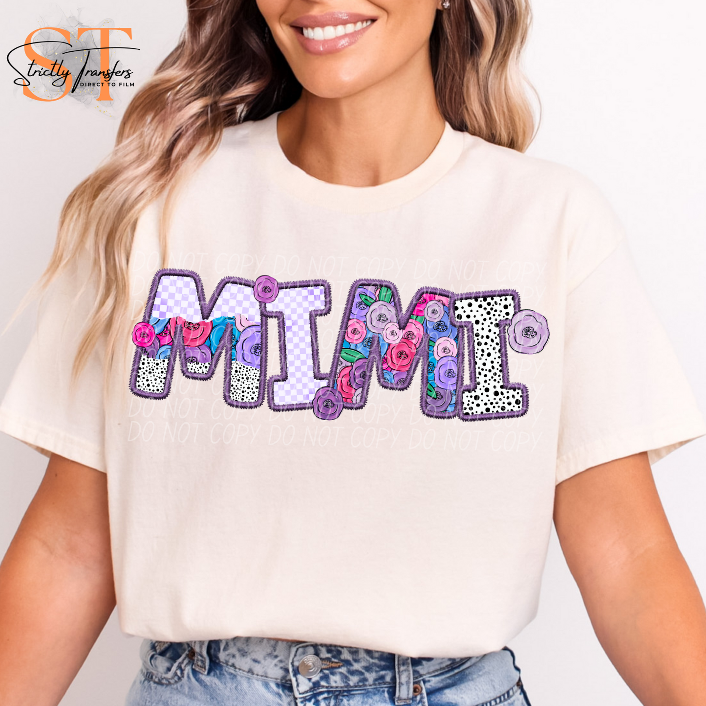 Mimi Purple Floral Direct to Film Transfers