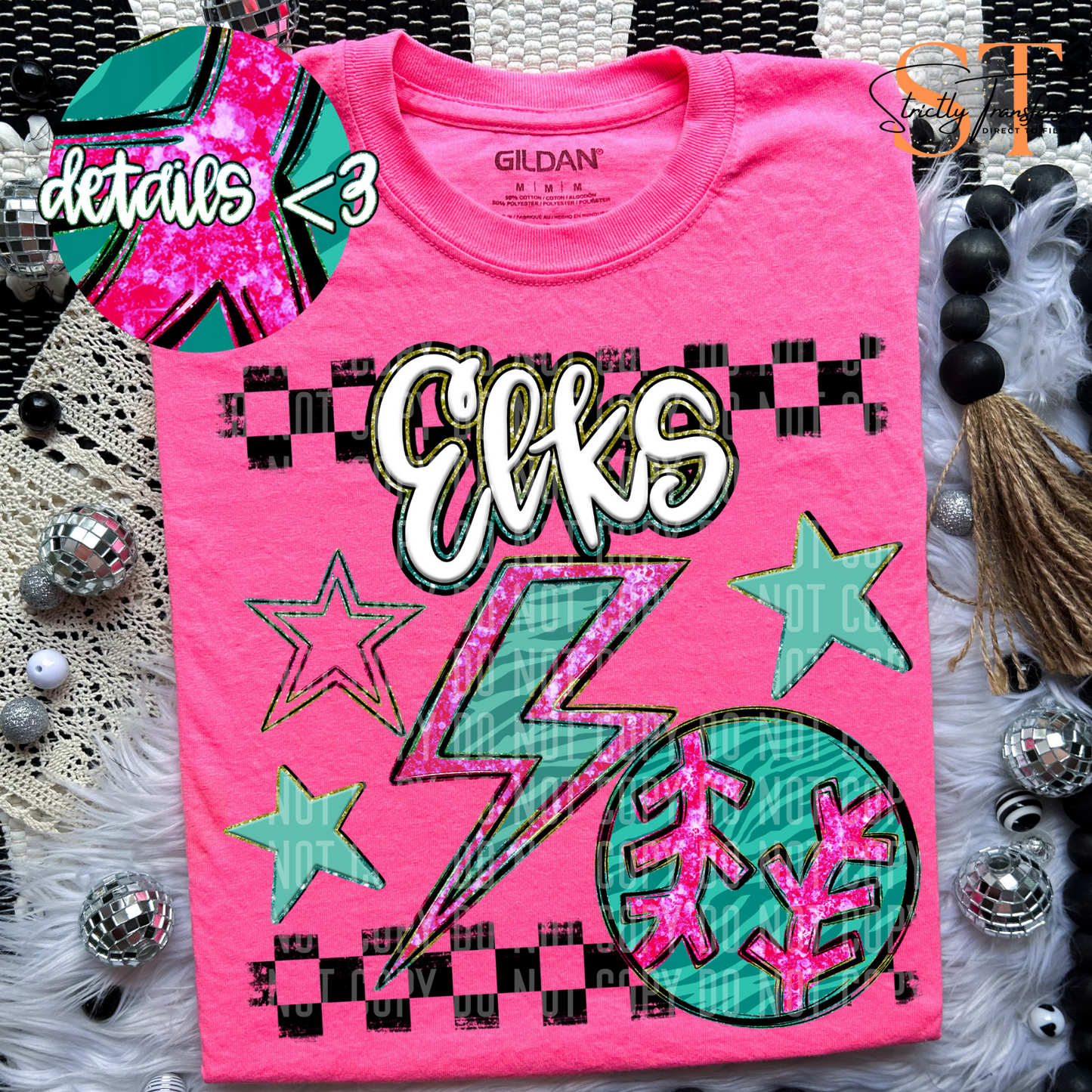 Rainbow Bolts BB/SB Elks Direct to Film Transfers