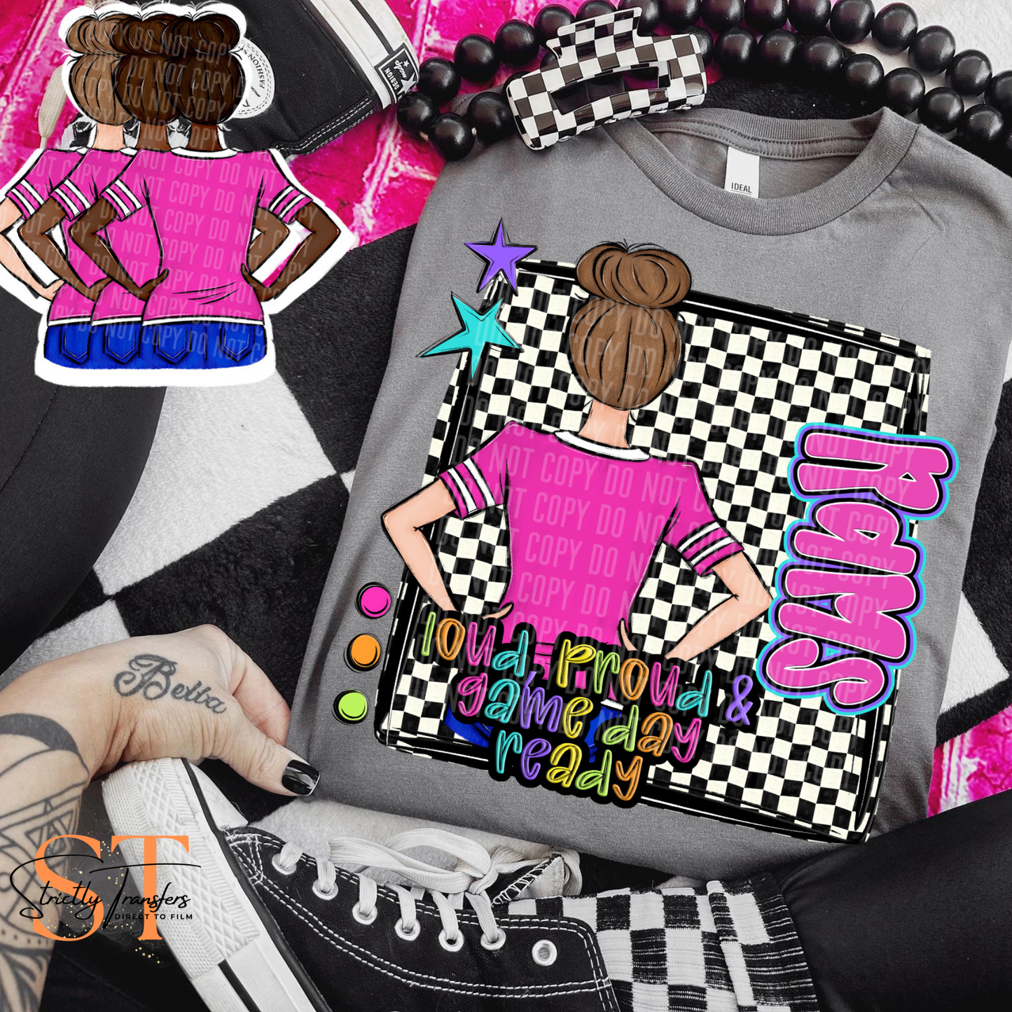 Loud & Proud Rams - 3 hair options Direct to Film Transfers