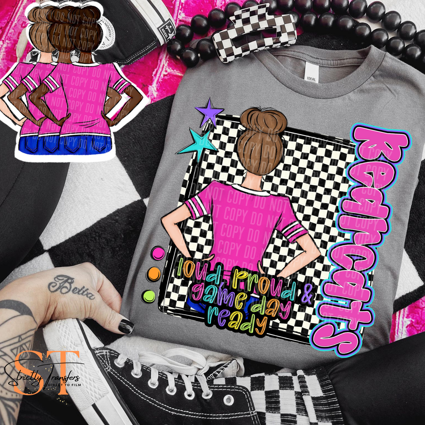 Loud & Proud Bearcats- 3 hair options Direct to Film Transfers