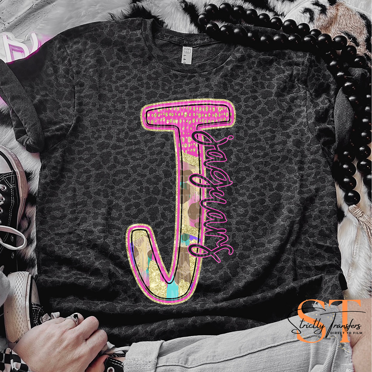 Rainbow Leopard Jaguars Direct to Film Transfers