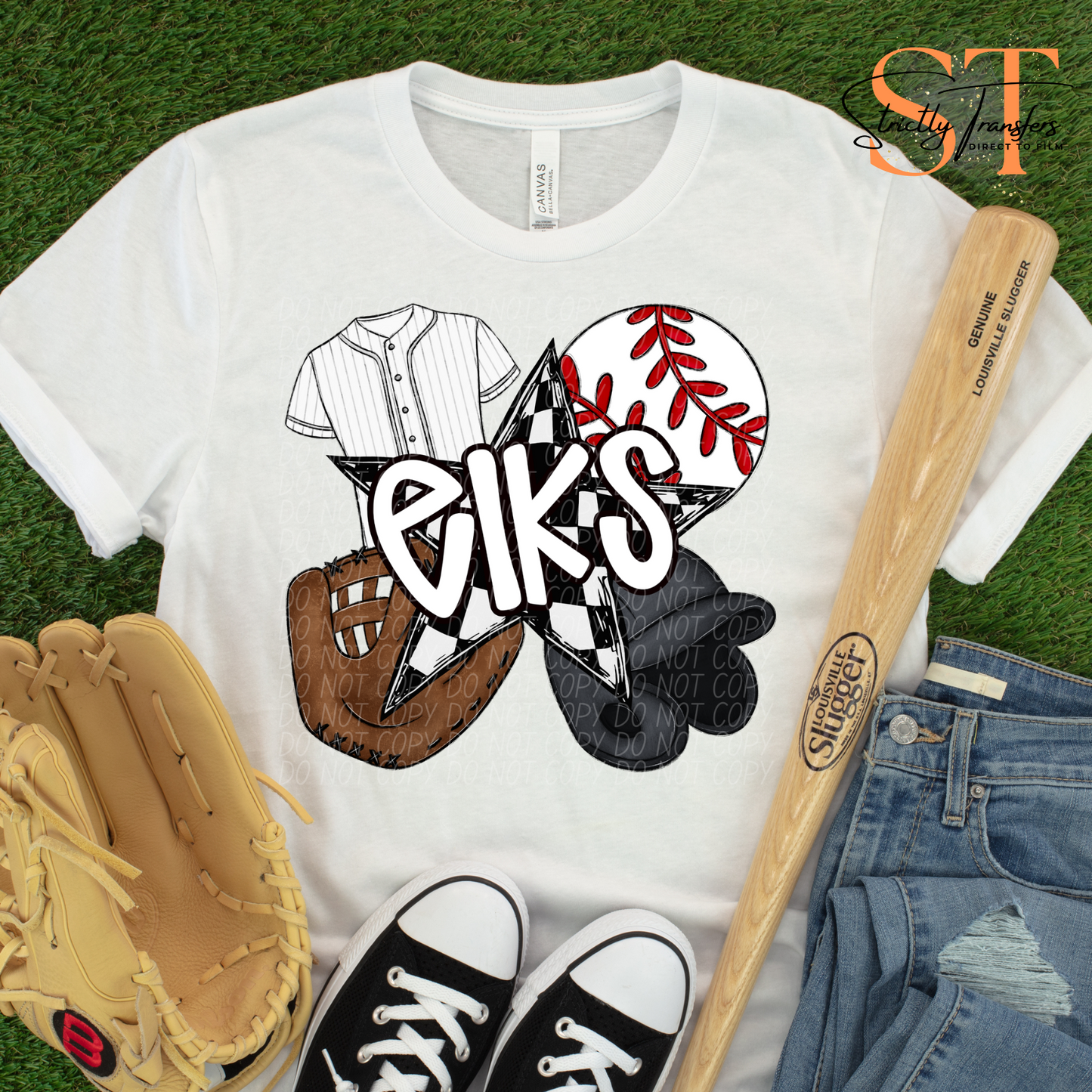 Elks Baseball Collage Direct to Film Transfers