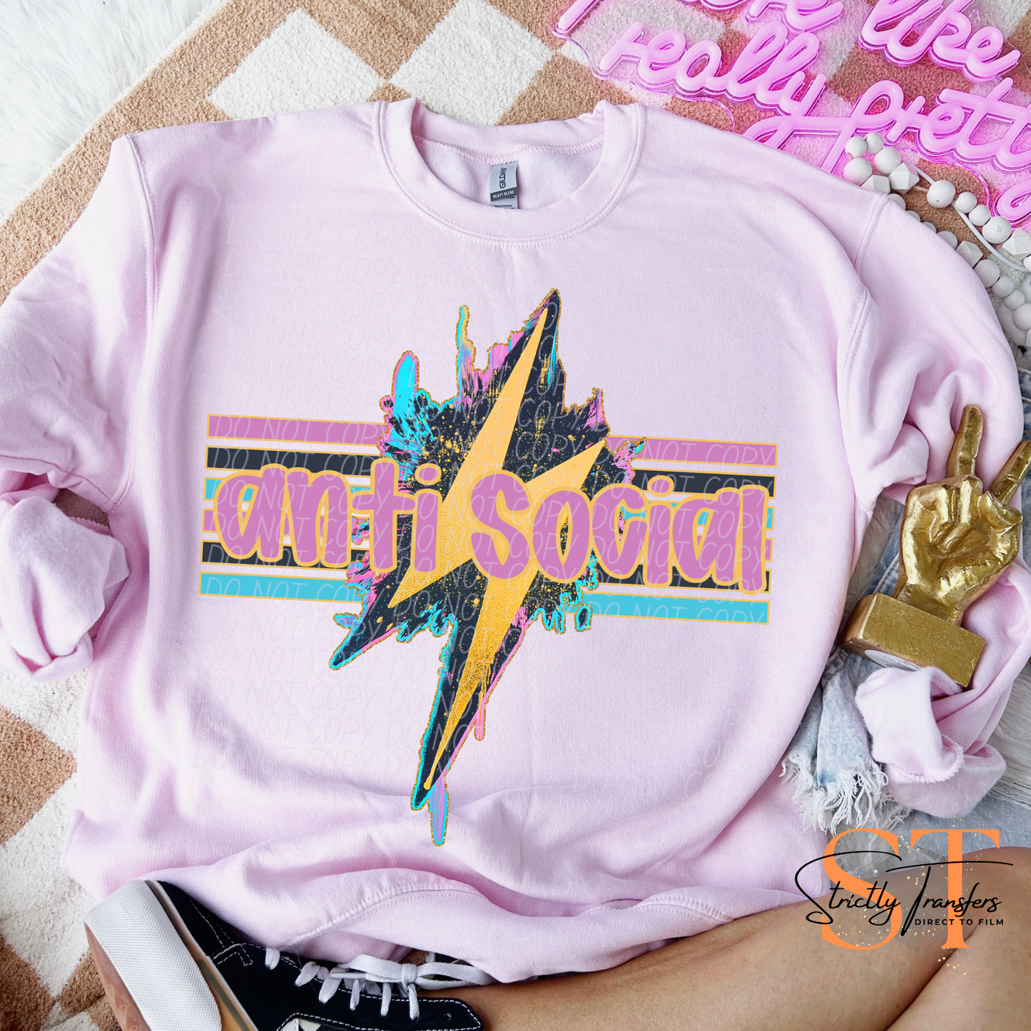 Anti Social - Geode Design Direct to Film Transfers