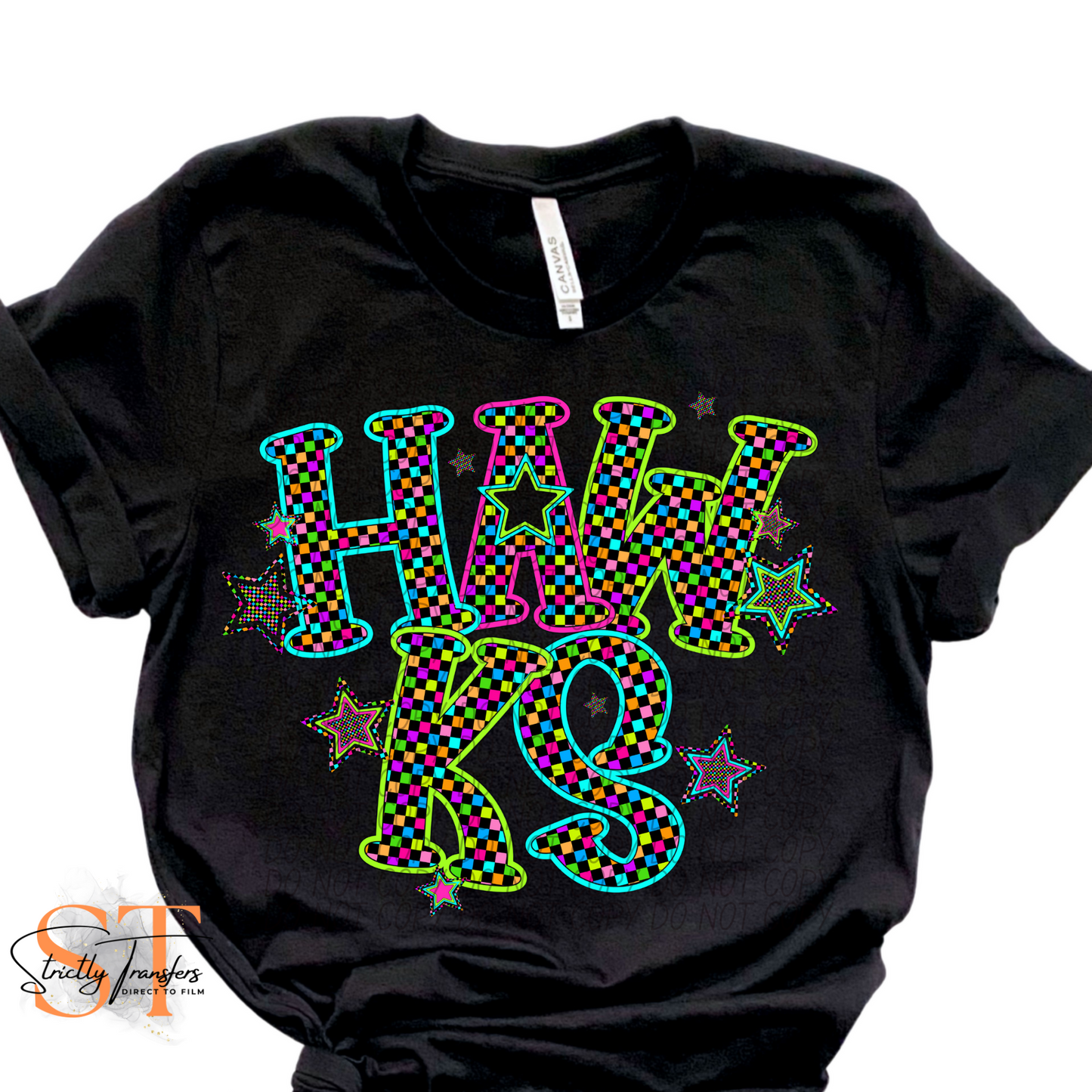 Neon Star Hawks Direct to Film Transfers