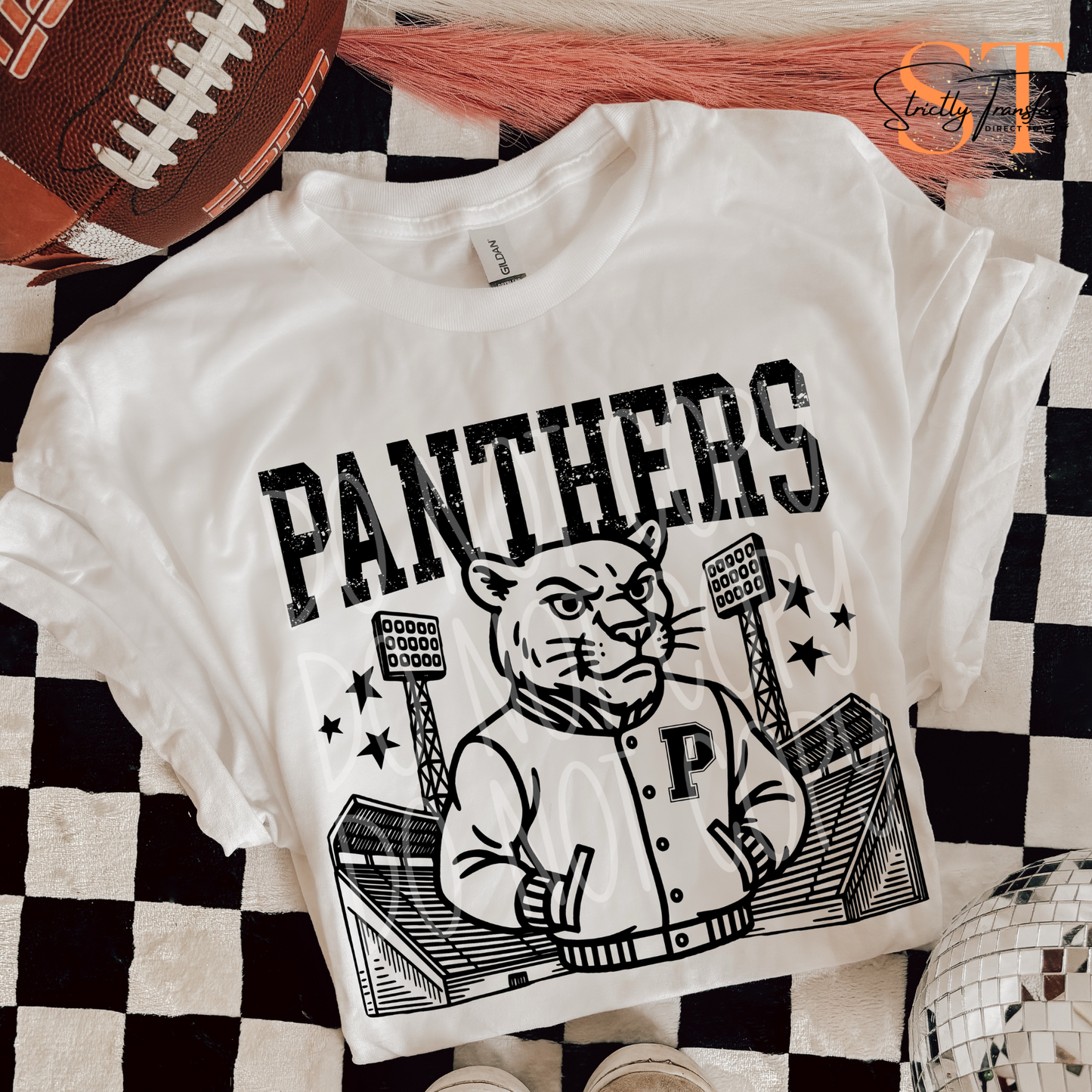 Panthers Letterman Jacket Direct to Film Transfers