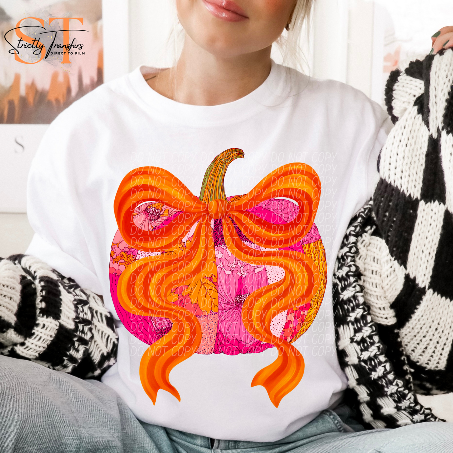 Pumpkin Bow Direct to Film Transfers