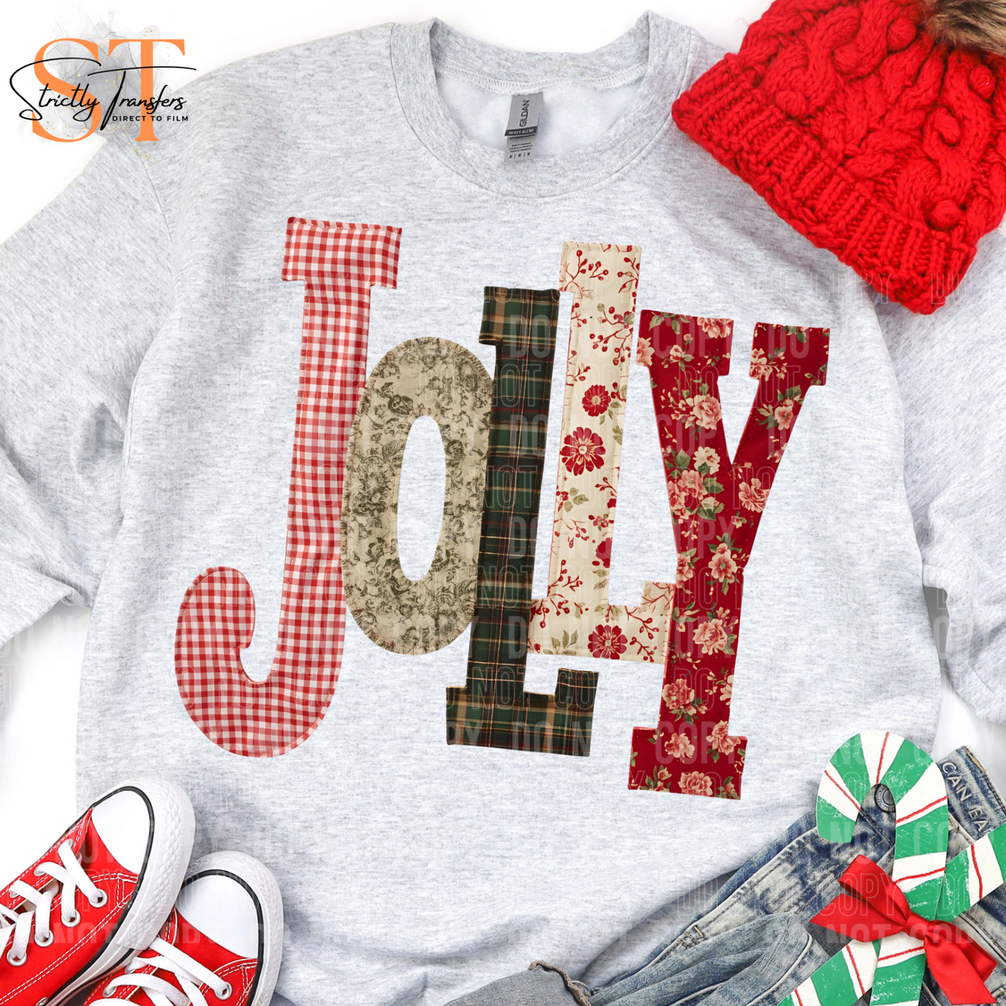 Jolly Quilted Letters Direct to Film Transfers