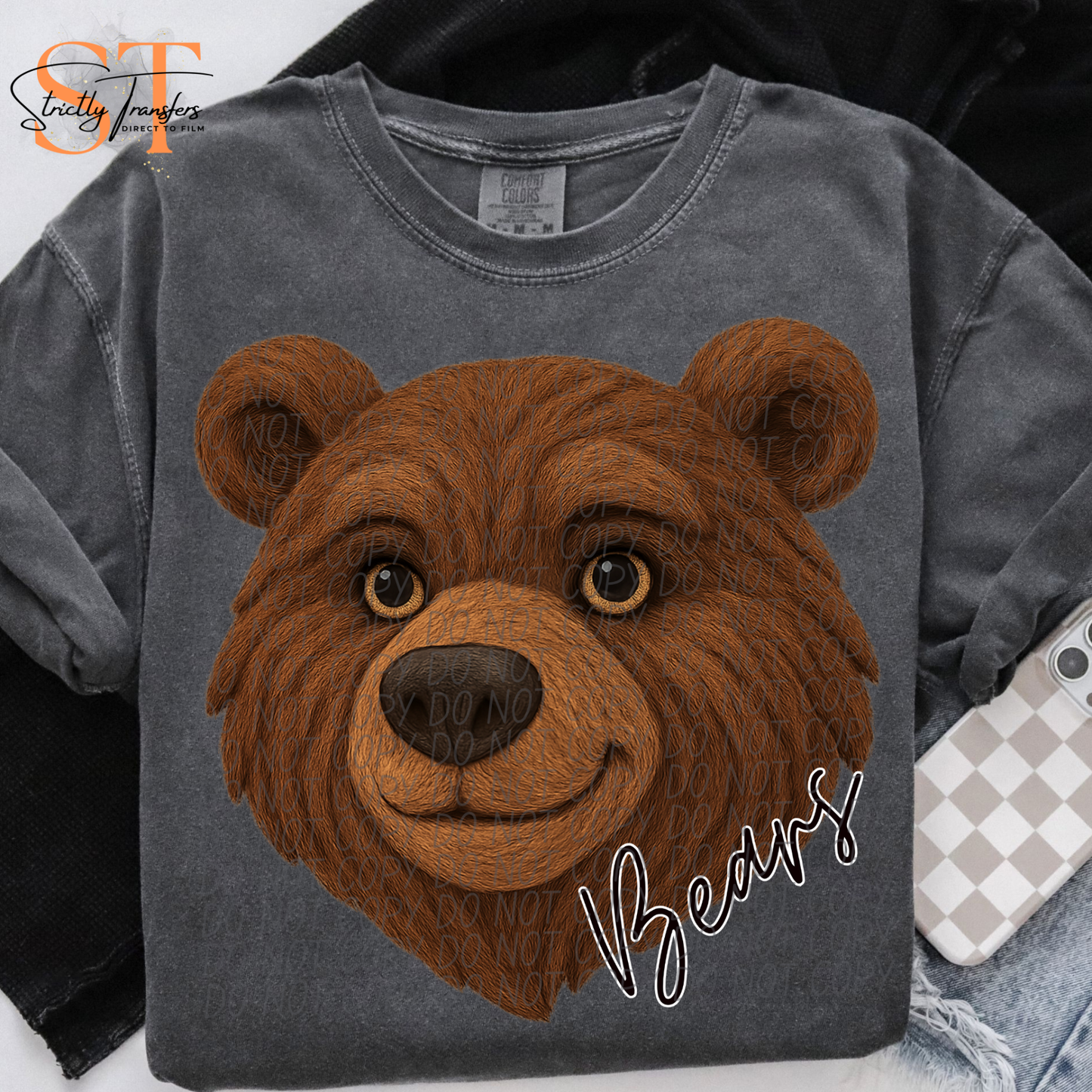 Bears Faux Yarn Direct to Film Transfers