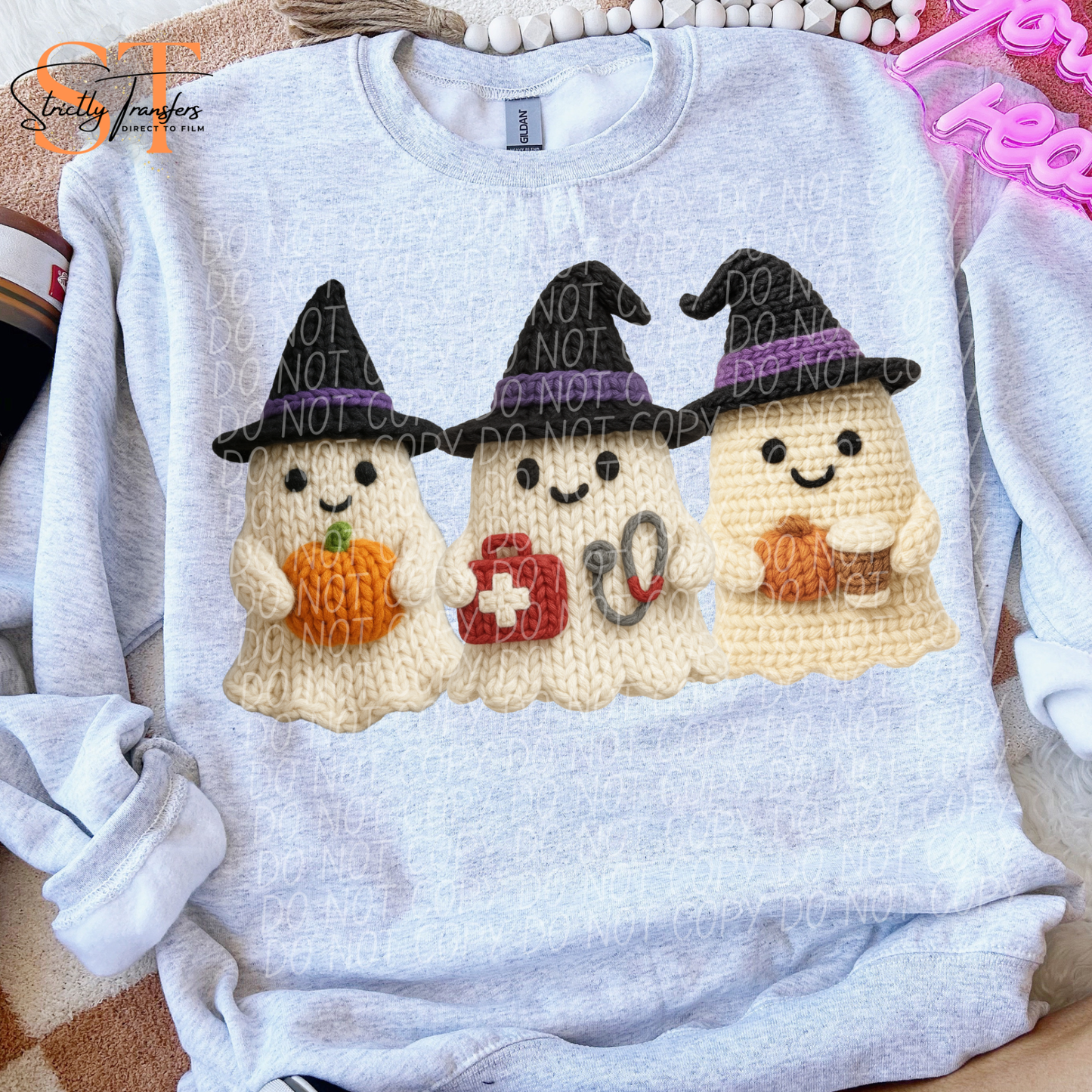 Ghost Nurse Faux Yarn Direct to Film Transfers