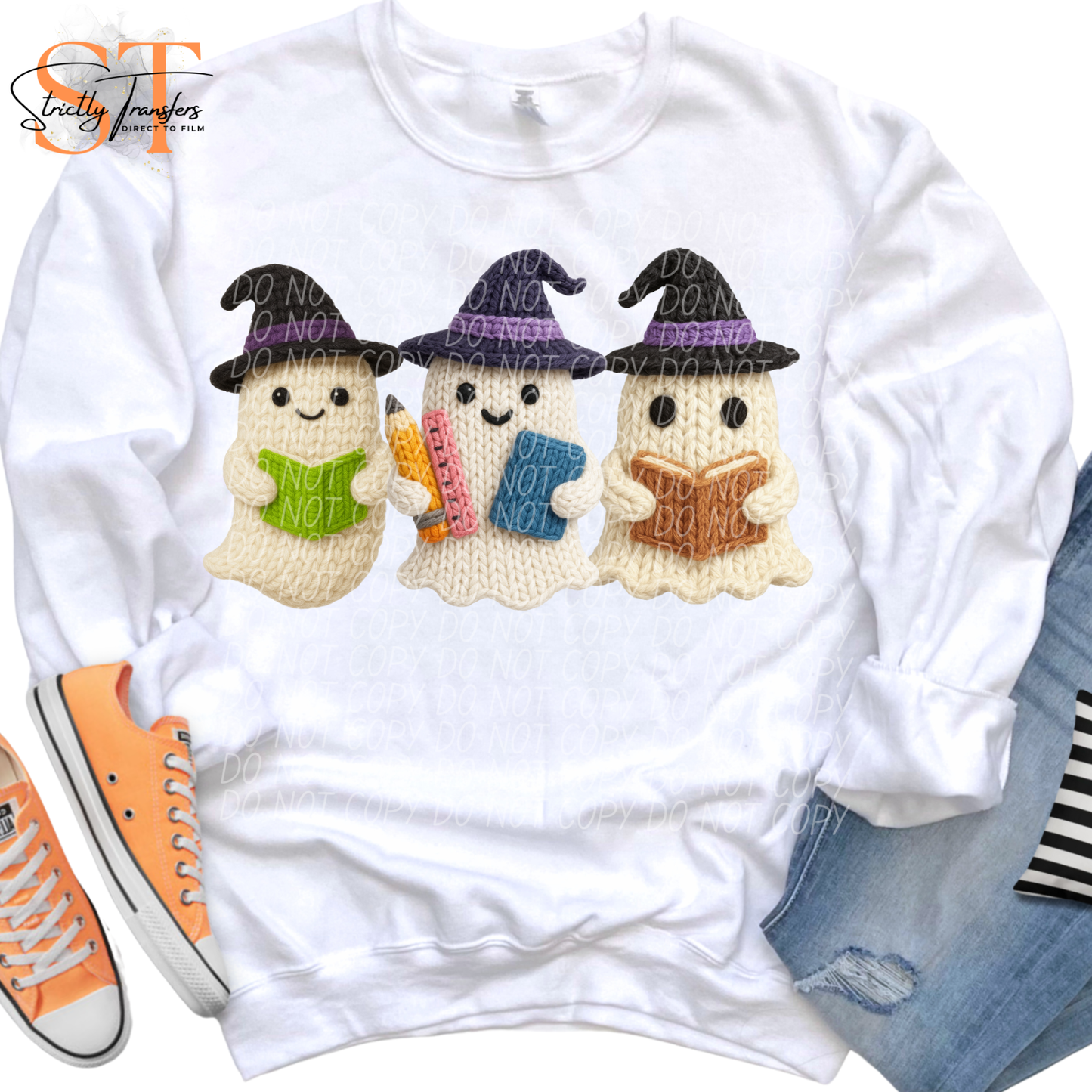 Ghost Teacher Faux Yarn Direct to Film Transfers