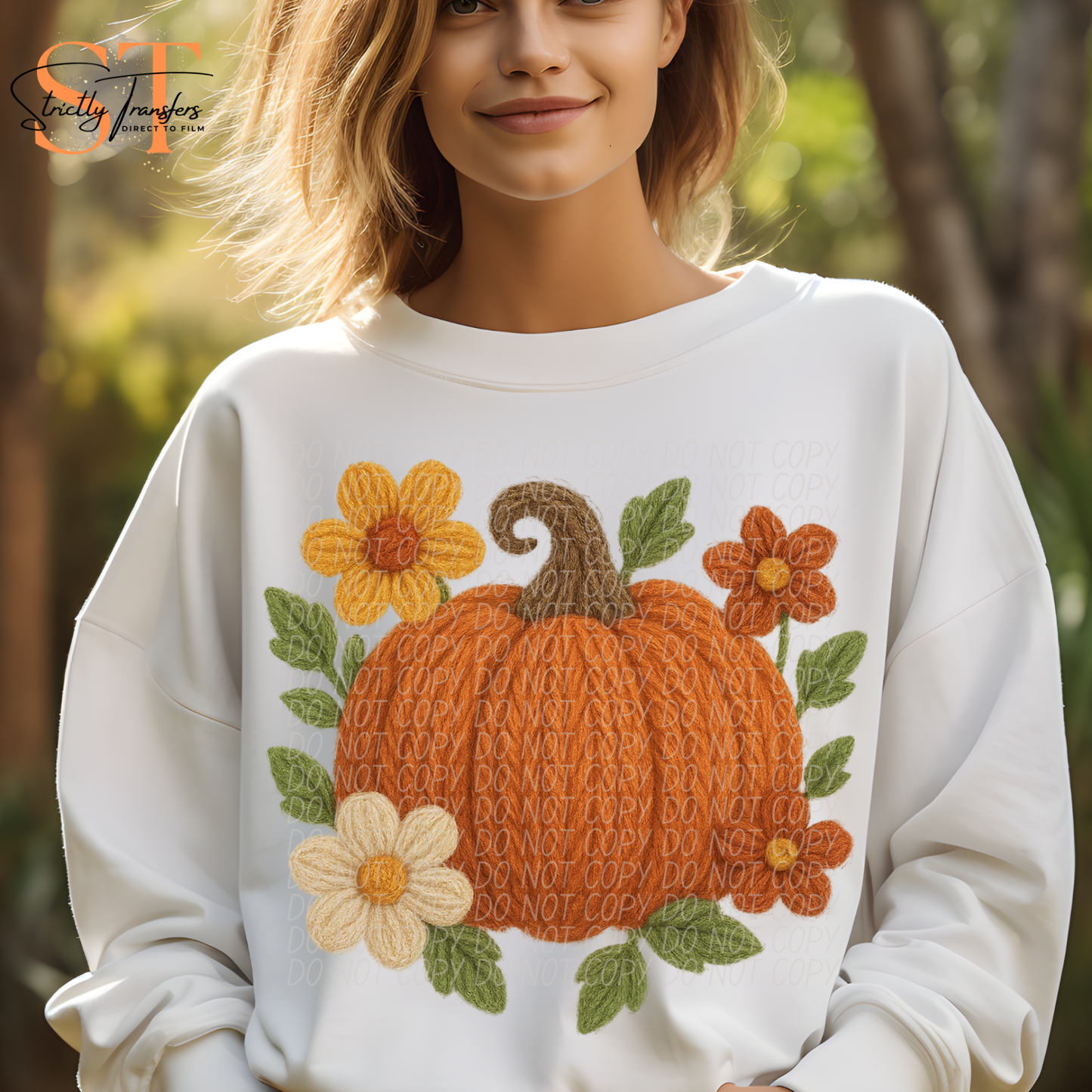 Flower Pumpkin Direct to Film Transfers