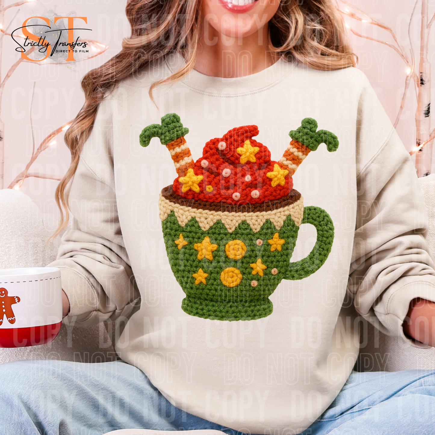 Hot Cocoa Elf Feet Faux Yarn Direct to Film Transfers