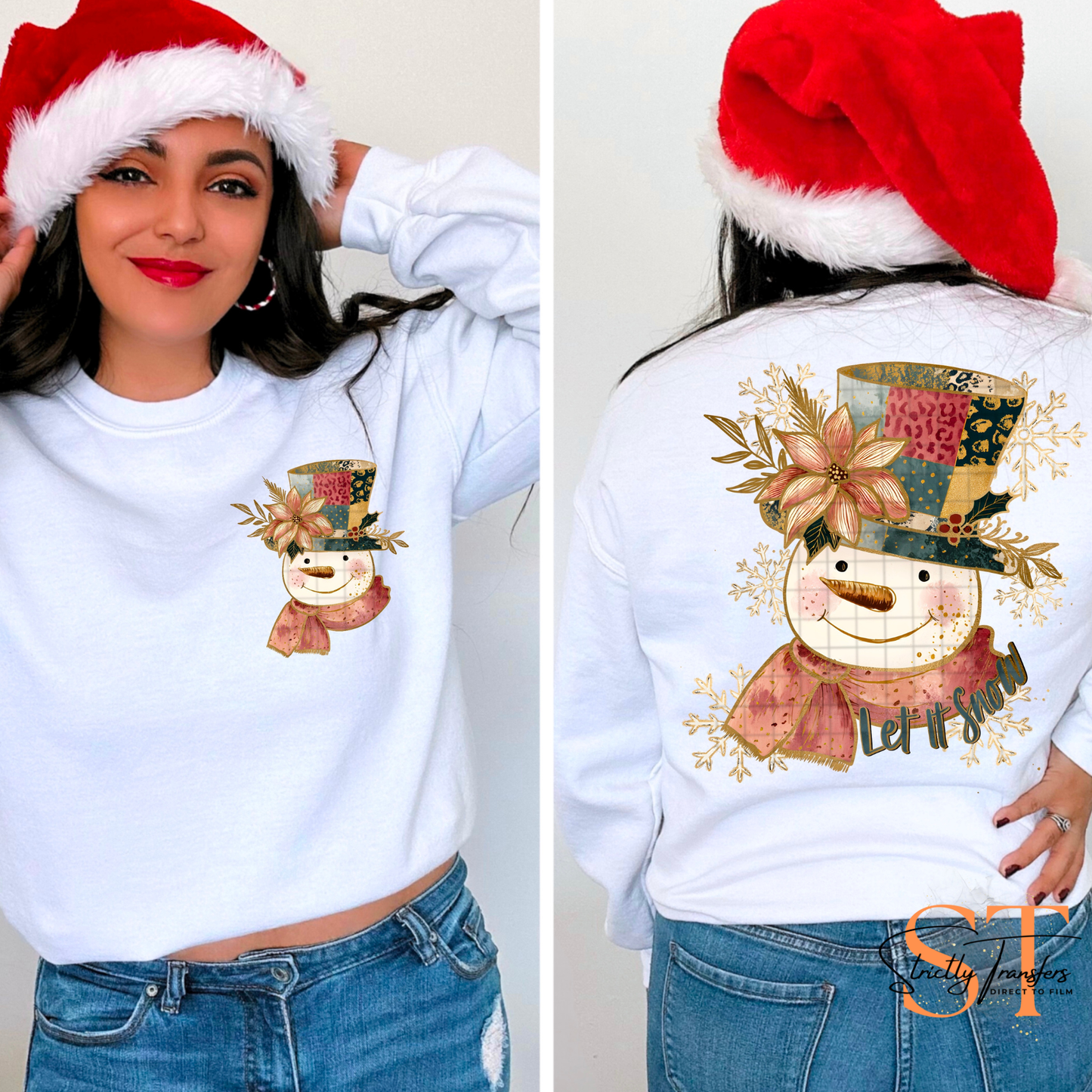 Let it Snow - pocket design included Direct to Film Transfers