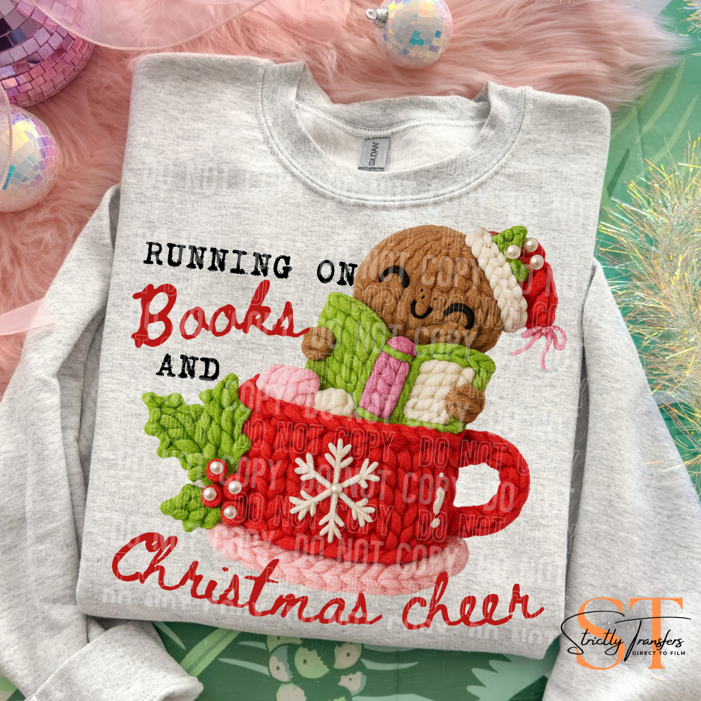 Running on Books & Christmas Cheer Direct to Film Transfer